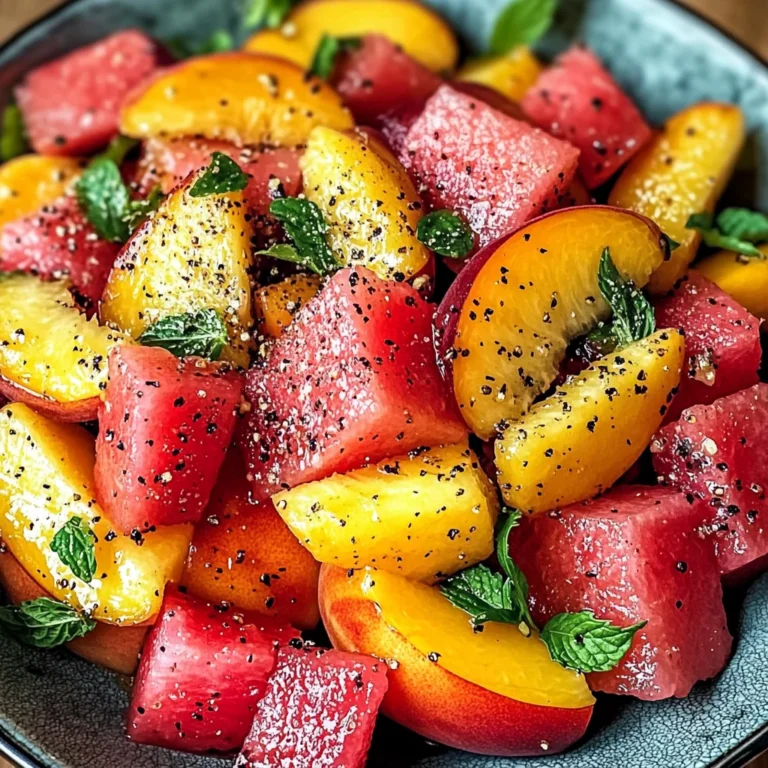 Easy Summer Peach Watermelon Salad