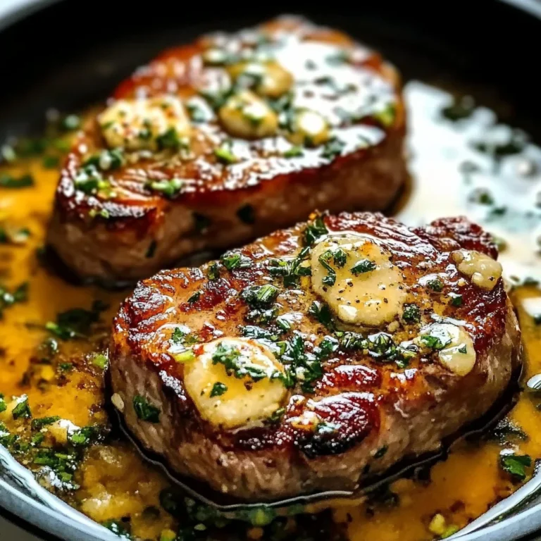Garlic Butter Pan Seared beef Chops
