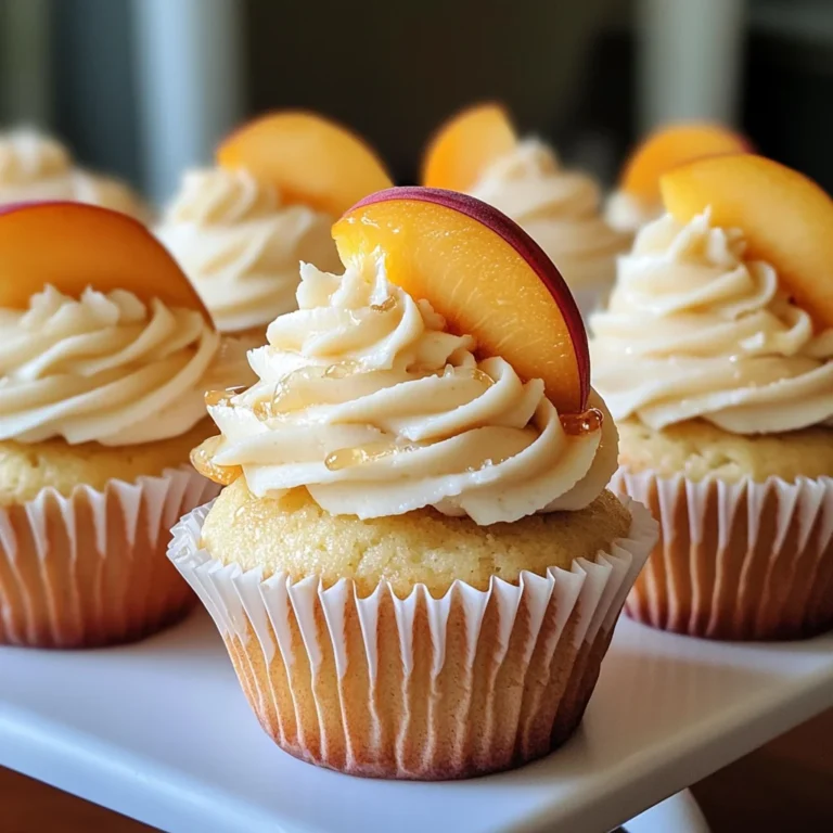 Honey Peach Cream Cheese Cupcakes