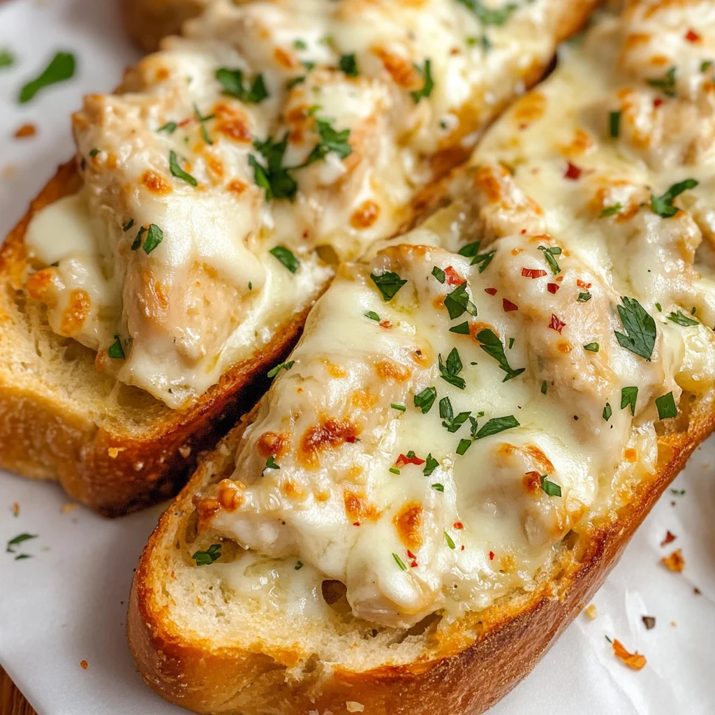 The Viral Chicken Alfredo Garlic Bread I'm Obsessed With