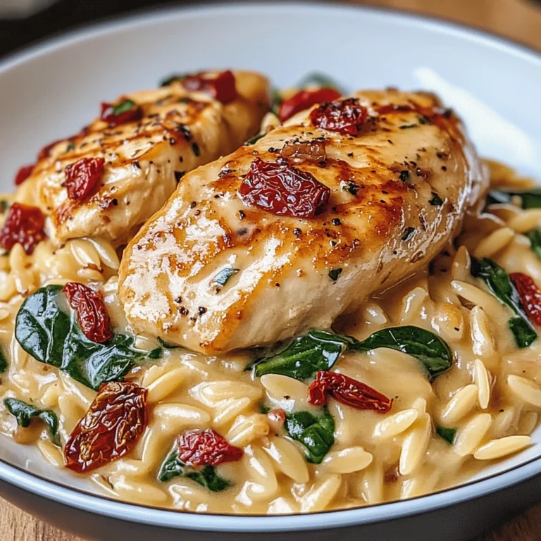 Creamy Tuscan Chicken with Orzo