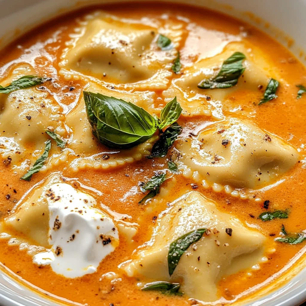 Creamy Tuscan Ravioli Soup