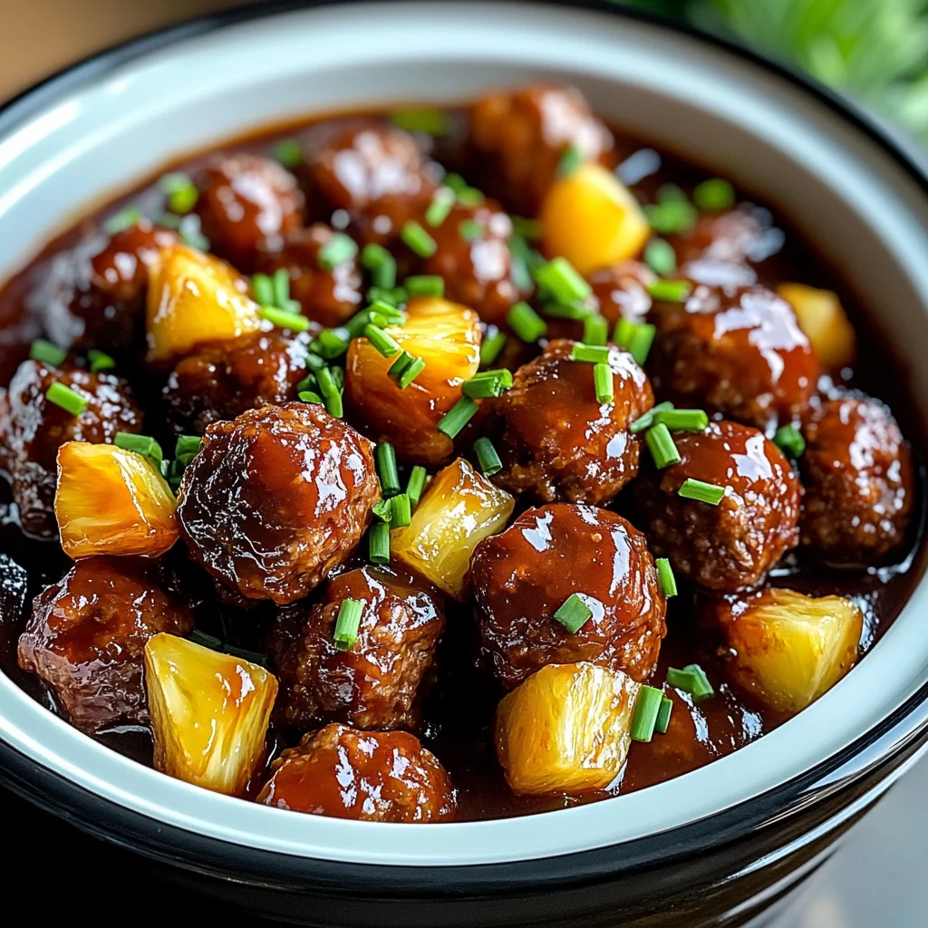 Crockpot Hawaiian Meatballs