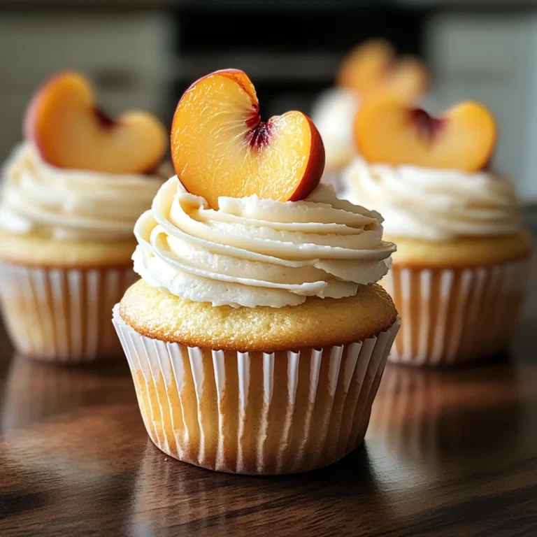 Honey Peach Cream Cheese Cupcakes