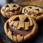 Milk Chocolate Stuffed Jack-O'-Lantern Cookies