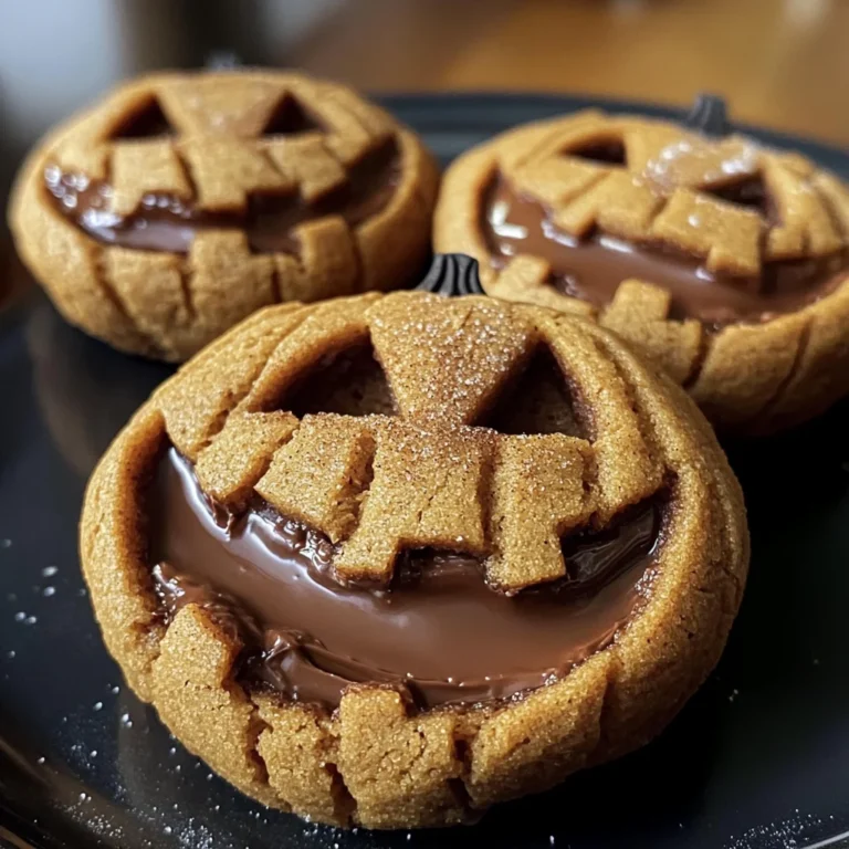 Milk Chocolate Stuffed Jack-O'-Lantern Cookies