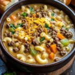 One Pot Macaroni Cheeseburger Soup