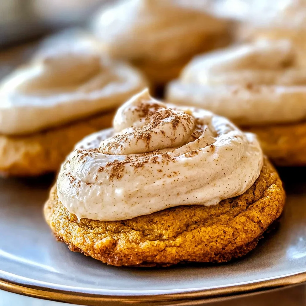 Pumpkin Cookies with Cream Cheese Frosting