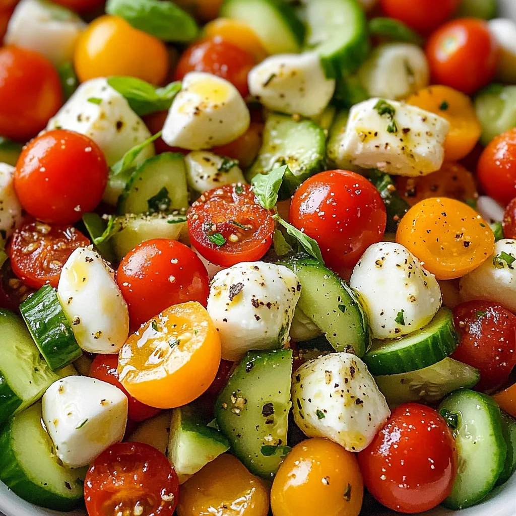 Tomato Cucumber Mozzarella Salad
