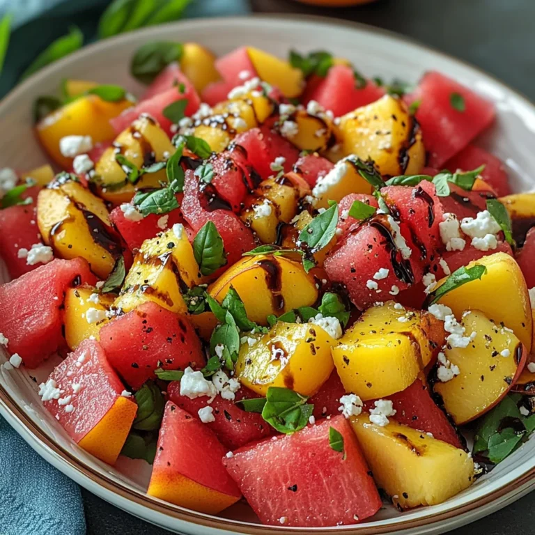 Watermelon Peach Salad – A Refreshing Gourmet Salad