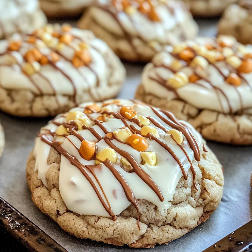 White Chocolate Reese’s Cheesecake Cookies