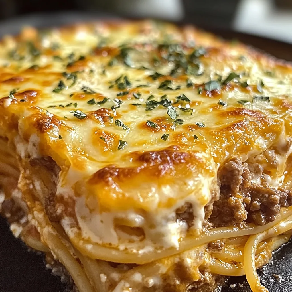 Baked Cream Cheese Spaghetti Casserole