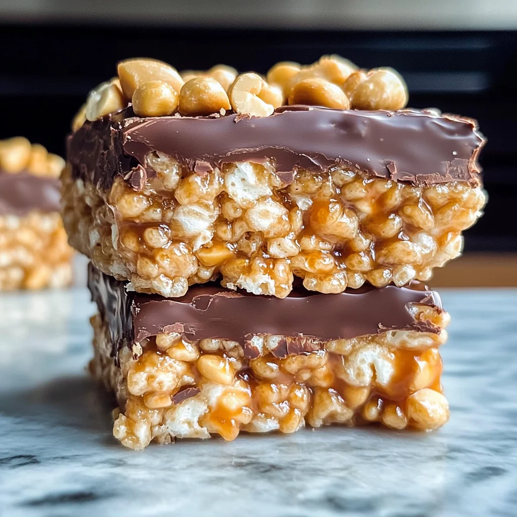 Caramel Peanut Rice Krispie Treats
