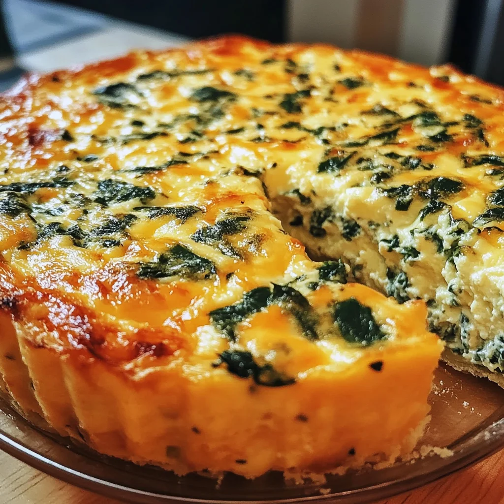 Cottage Cheese and Spinach Crustless Quiche