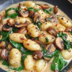 Creamy Spinach and Mushroom Gnocchi (One-Pan, 20 Minutes)