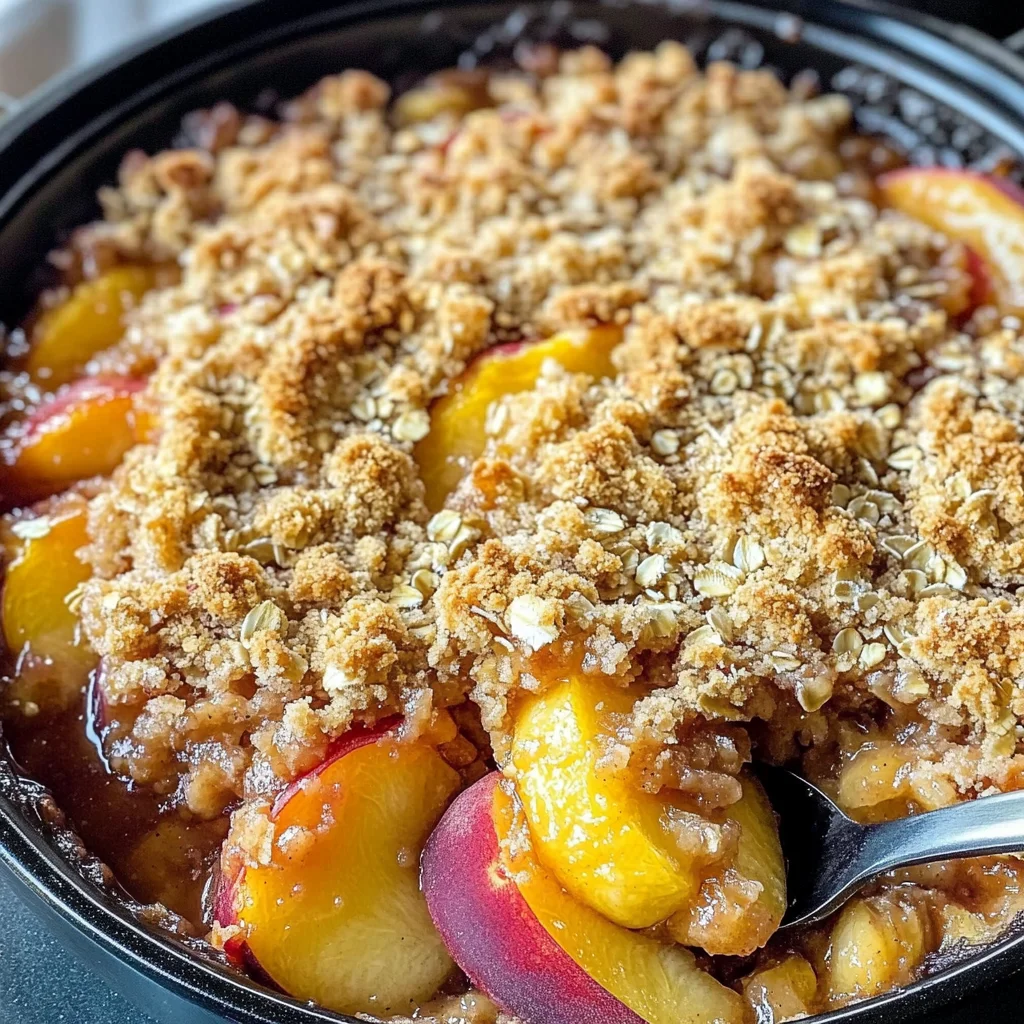 Easy Peach Crisp Recipe (Crispy & Juicy)