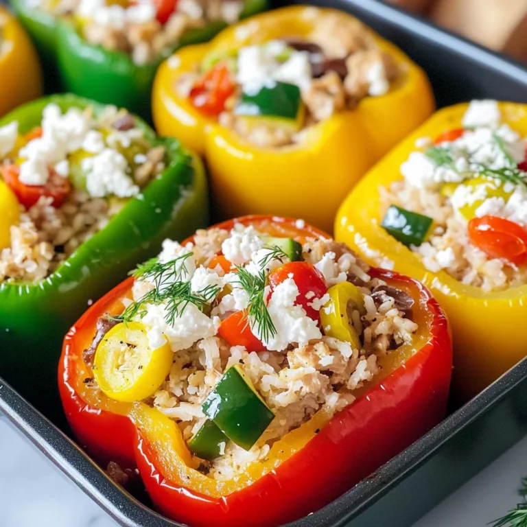 Greek Chicken Stuffed Peppers