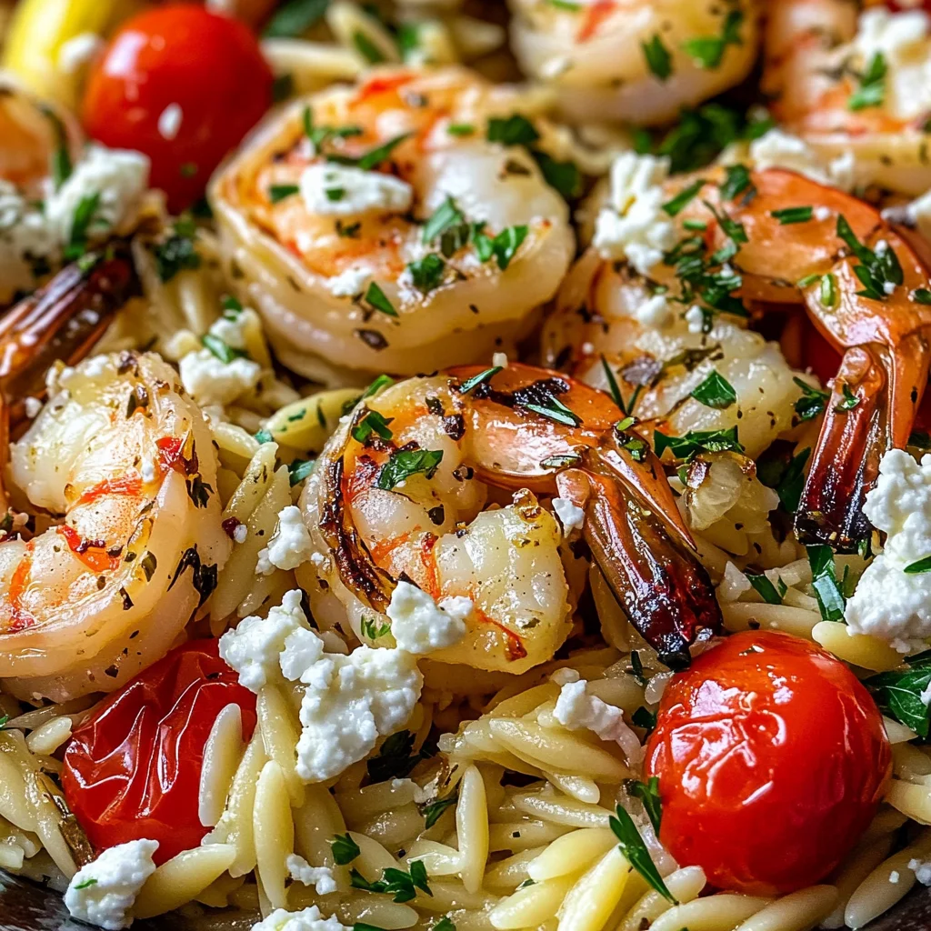 Lemon Feta Orzo Shrimp