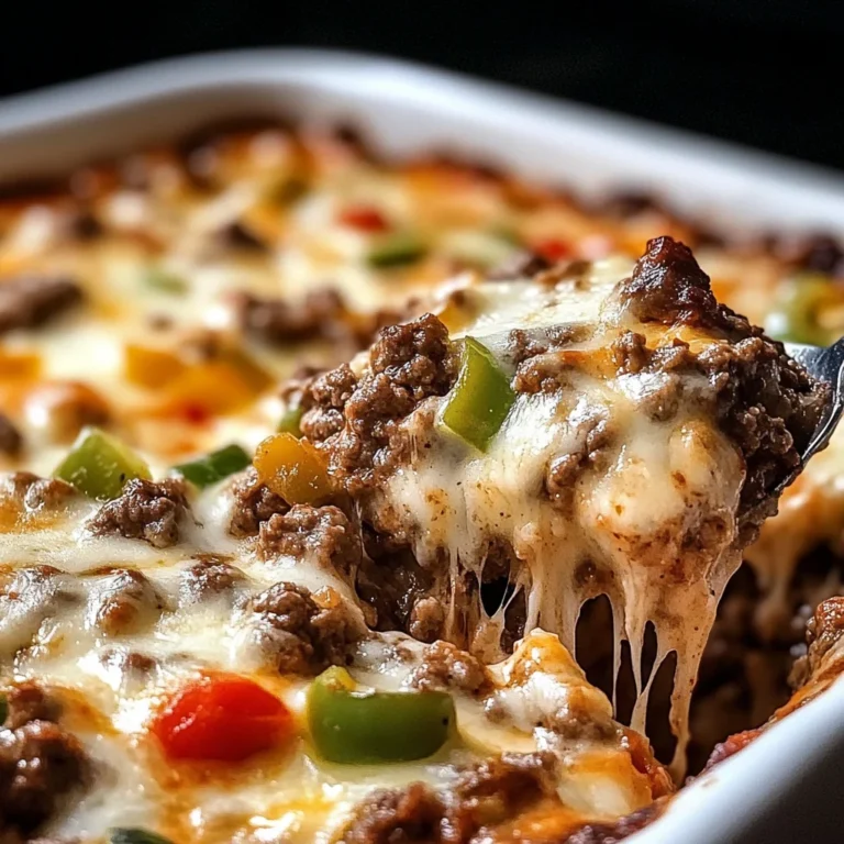Low Carb Philly Cheesesteak Casserole