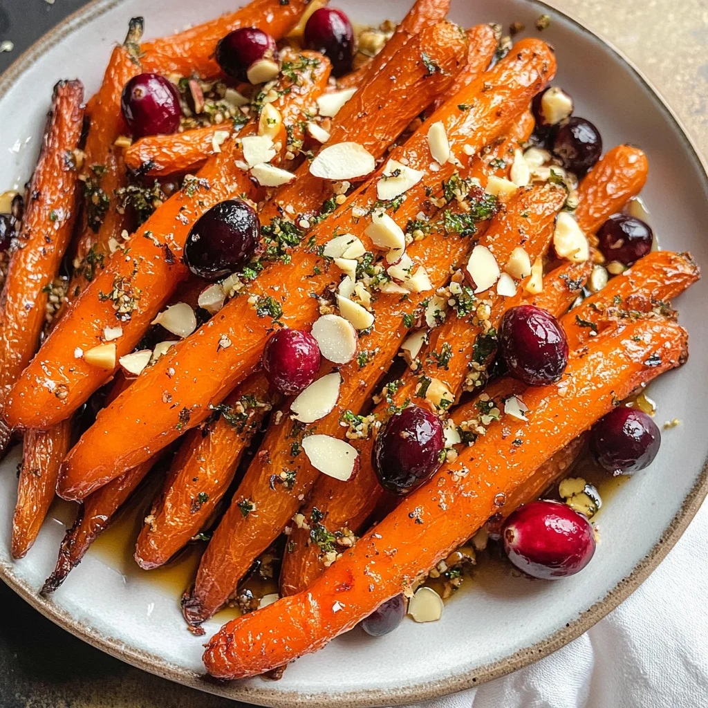 Maple roasted carrots with cranberries