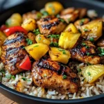 One Pan Caribbean Jerk Chicken with Pineapple-Coconut Rice Recipe