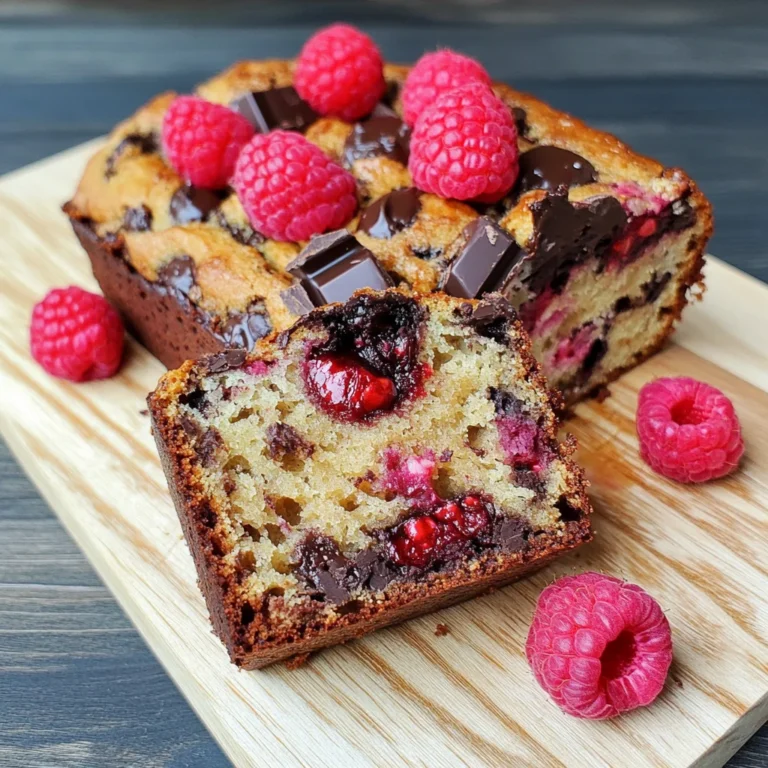Raspberry Dark Chocolate Banana Bread