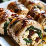 Rolled Up Chicken with Feta, Spinach, and Sun-Dried Tomatoes