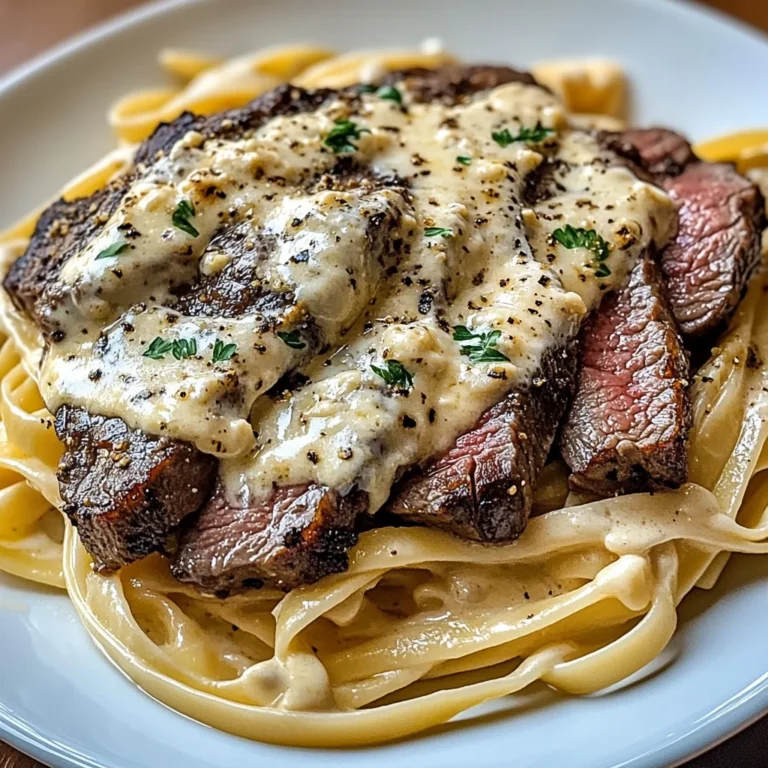 Savory Steak Gorgonzola Alfredo with Creamy Parmesan Sauce