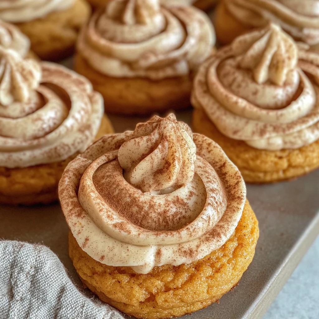 Soft Pumpkin Cookies with Cinnamon Frosting