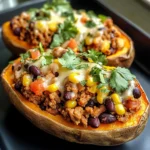 Stuffed Sweet Potatoes with Spiced Turkey and Black Beans