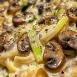 Caramelized Leek and Mushroom Gruyere Pasta