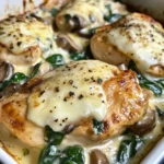 Chicken, Spinach, and Mushroom Low Carb Oven Dish