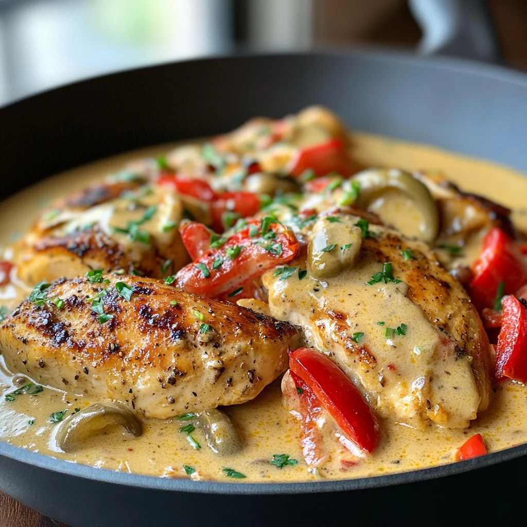 Creamy Pepperoncini Chicken Skillet Recipe - Quick & Easy