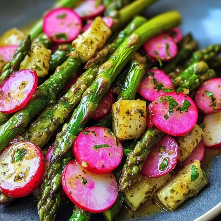 Roasted Asparagus and Radishes with Mustard Vinaigrette