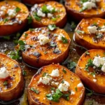Roasted Sweet Potato Rounds with Honey & Feta