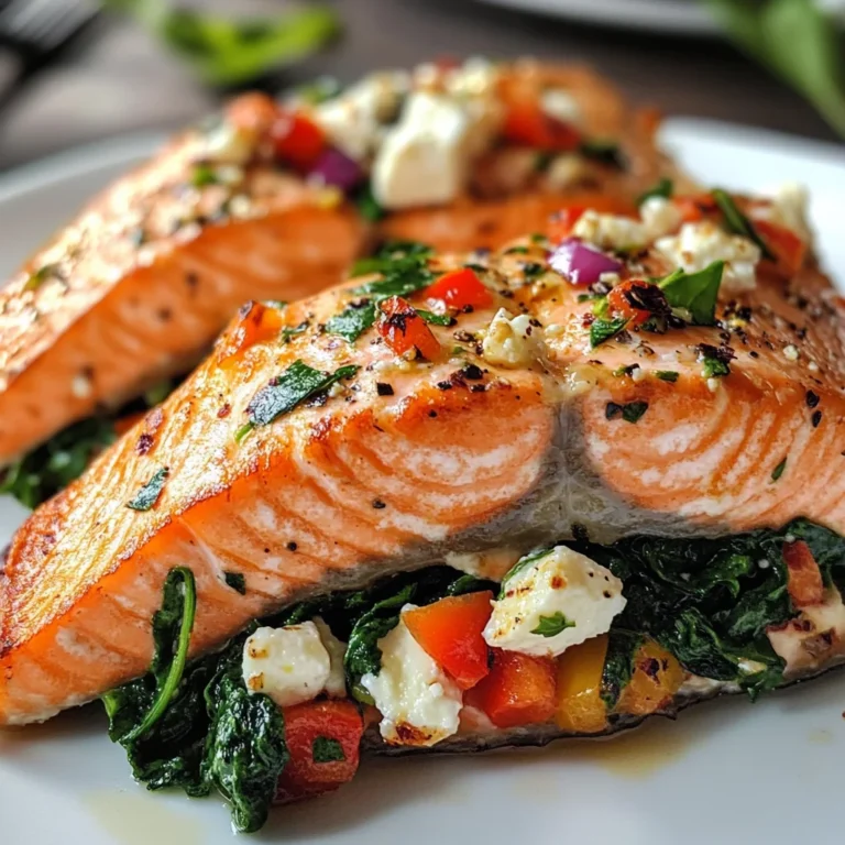 Stuffed Salmon With Spinach & Feta (30 minutes!)