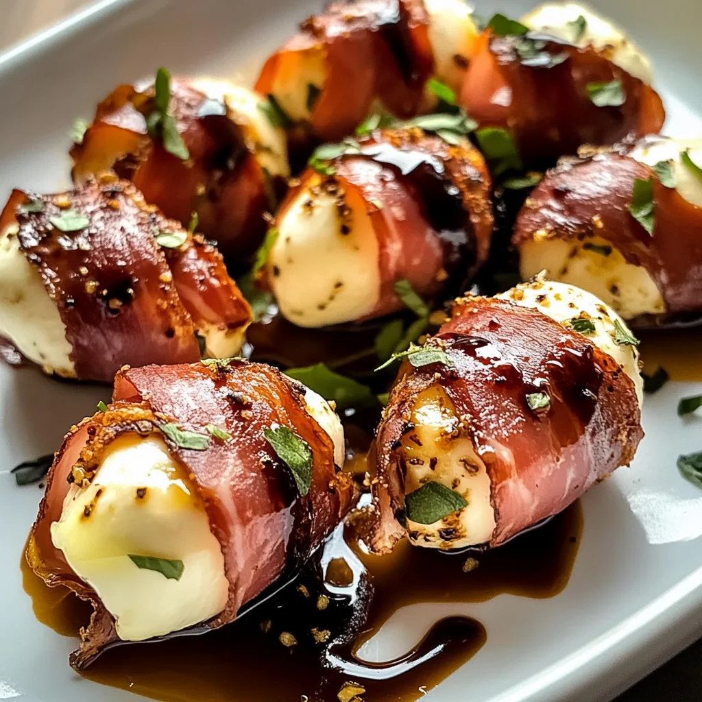 Beef Prosciutto Wrapped Mozzarella Bites: Savory Appetizer Delight