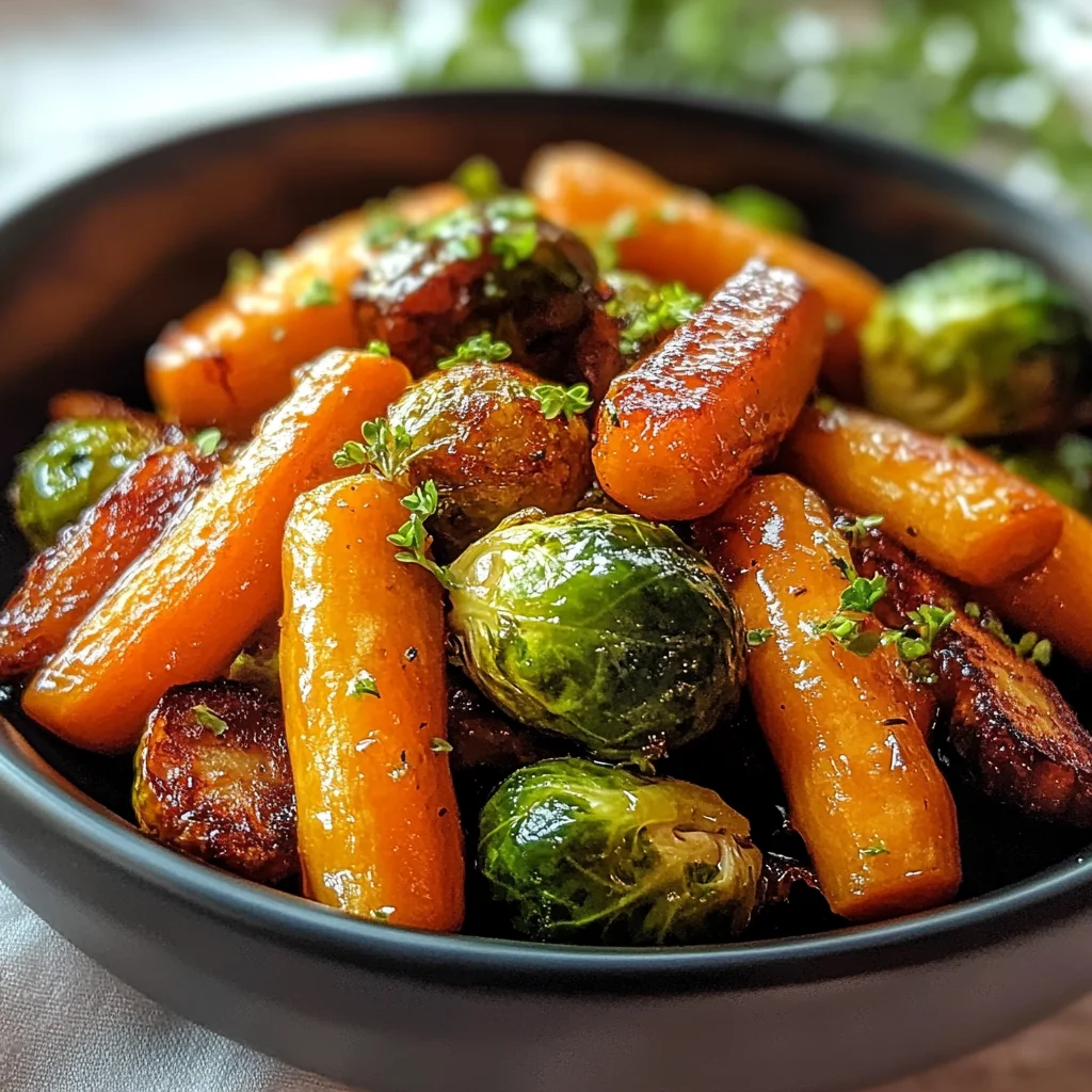 Crispy Maple Glazed Carrots & Brussels Sprouts Recipe Delight