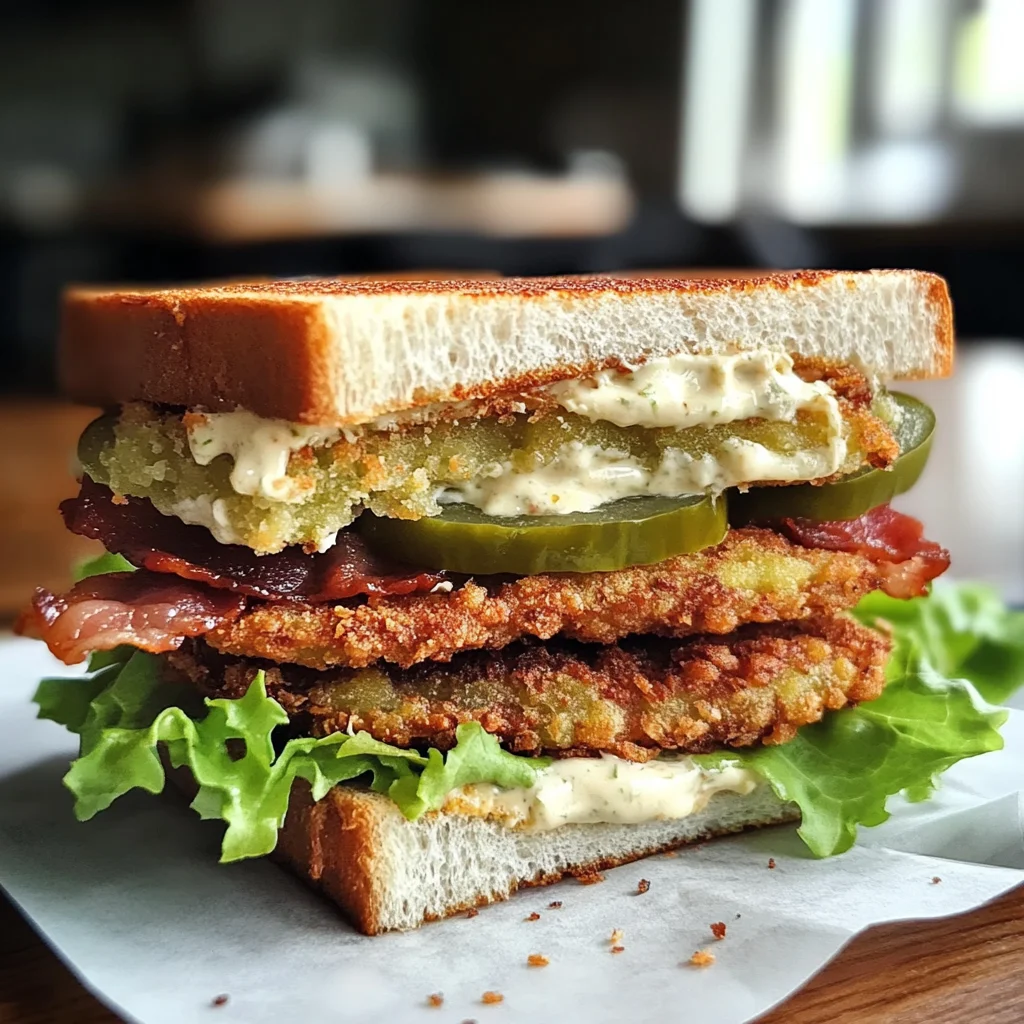 Crunchy Fried Green Tomato BLT Sandwich with Beef Delight