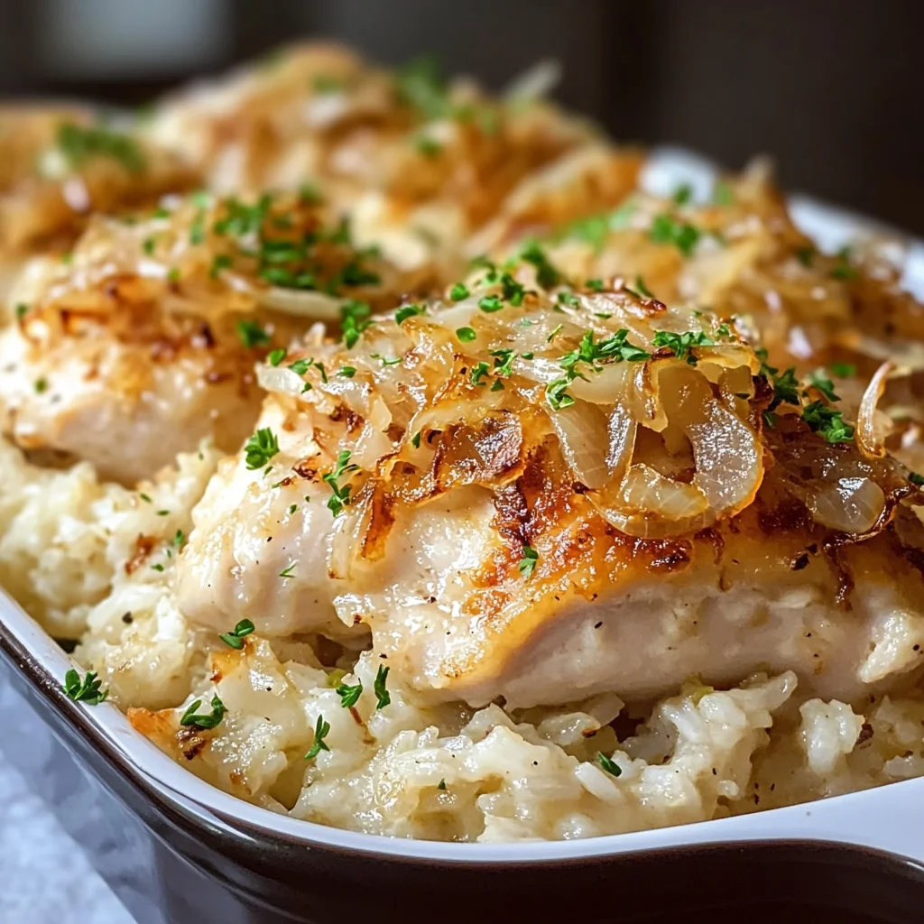 Delicious French Onion Chicken Rice Bake Recipe to Try Tonight!