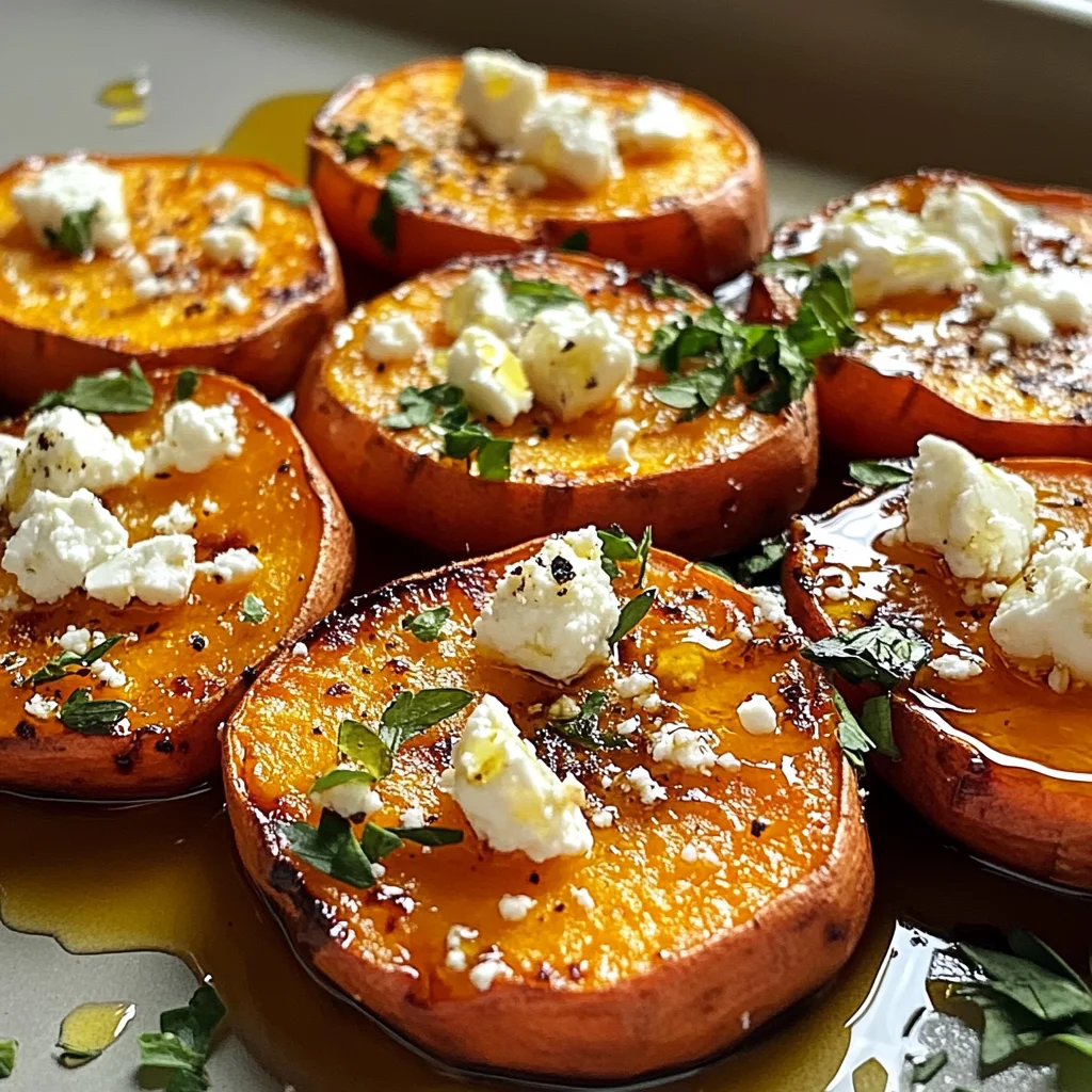 Delicious Roasted Sweet Potato Rounds With Honey Feta