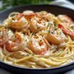 Delicious Spaghetti with Shrimp in Creamy Cheese Sauce Recipe