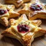 Flaky Stars with Brie and Cranberries - Easy Recipe!