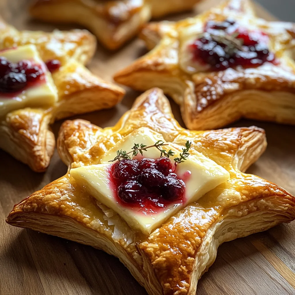 Flaky Stars with Brie and Cranberries - Easy Recipe!