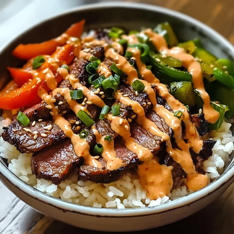Korean BBQ Beef Rice Bowls with Spicy Cream Sauce