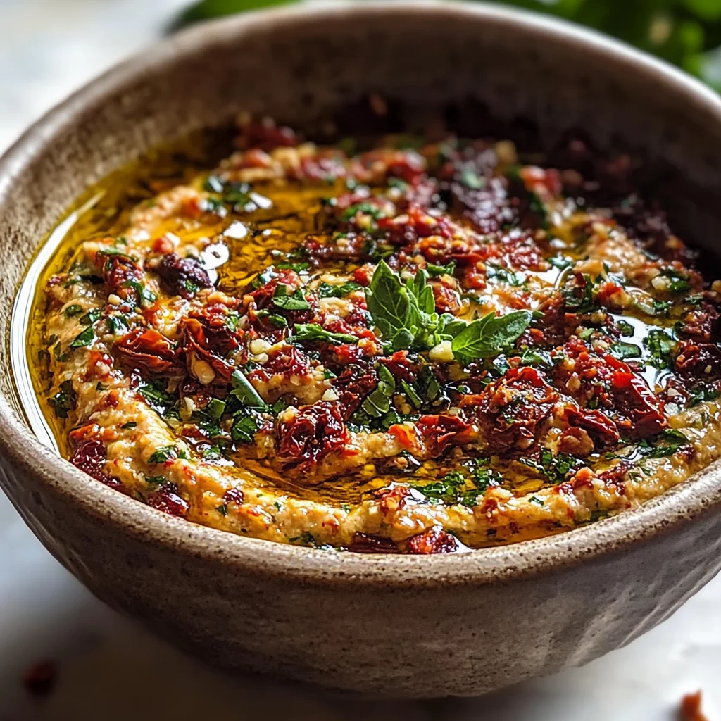 Mediterranean Sun Dried Tomato Garlic Olive Oil Dip Recipe